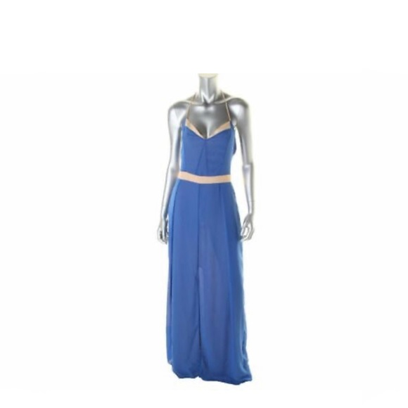 Fashion Star Blue Maxi Dress with Split Front Pocket| Size 12| Wedding Guest - Picture 5 of 6